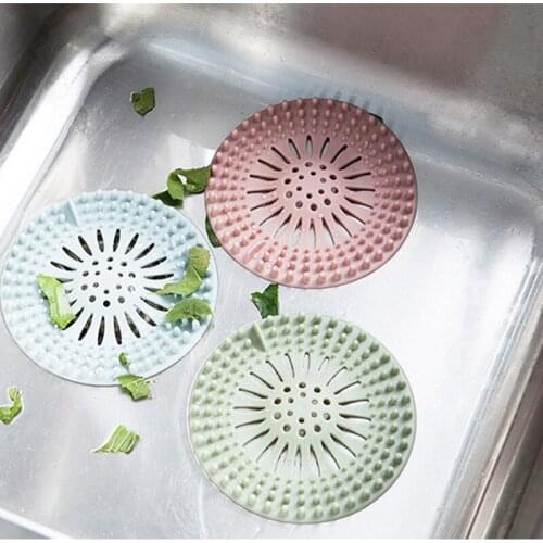 New Silicone Floor Drain Mat Bathroom and Kitchen Non-sli Hair Filter Anti-clogging of The Sink Creative Silicone Leak-proof Pad