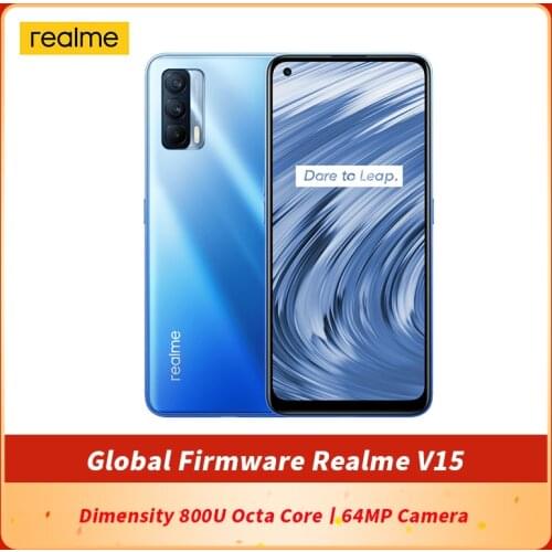 Original Realme V15 5G SmartPhone 6.4 inch AMOLED Dimensity 800U Octa Core Face unlock 64MP Camera Google Play