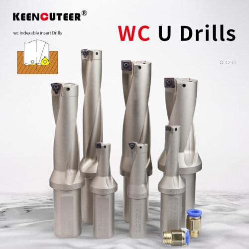 1pcs U Drill WC Indexable 3D Drill Bit C20 C25 C32-3D20-WC03 WC05 WC04 WC06 WC08 CNC 13mm-40mm High Quality Drilling