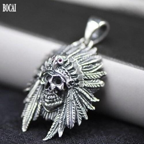 Thai Silver Male Ring, Man Pendant 925 Sterling Silver Portrait Feather Ring Man Pendant S925 Silver Man Ring