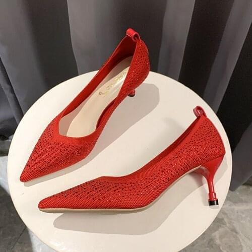 Womens single shoes spring and autumn style high-heeled fashion hollow pointed elegant office dating shoes heels women U22-42