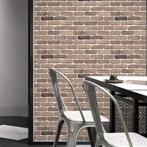 Vinyl Brick Pattern Wallpapers Decorative Seli-adhesive Film for Bedroom Living Room Decor with Matte Grain Surface Wall Sticker
