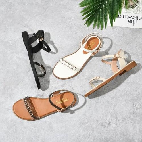 SKLFGXZY New Summer Style Women Fashion Leather Sandals With Low Womens Shoes Real Cowhide Cool Sandals Size 34-43