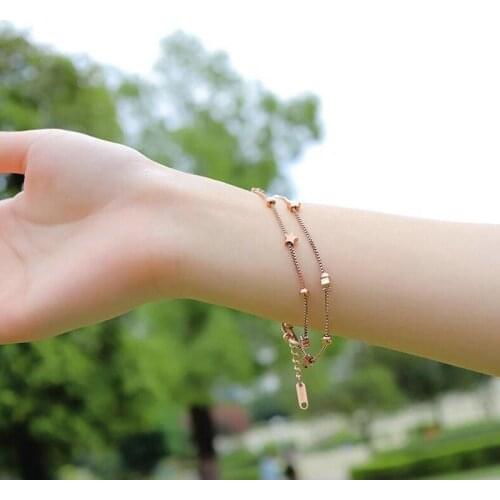 Womens stainless steel bracelet Geometric Pentagram Double Bracelet Simple and sweet ladies bracelet