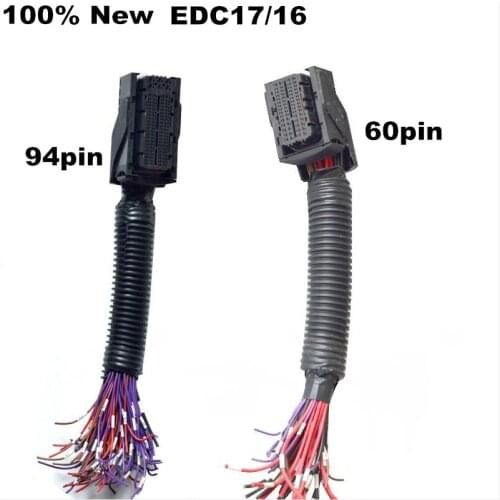 1 kit New 94 60 Pin/Way ECU/EDC17/16 Car Engine Computer Board Plug Connector With Full Cable Wire Pigtail For Volkswagen Audi