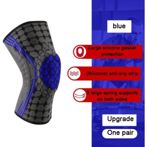 1Pair Sports Kneepad Brace Silicone Spring Knee Pad Fitness Gear Basketball Volleyball Brace Protector