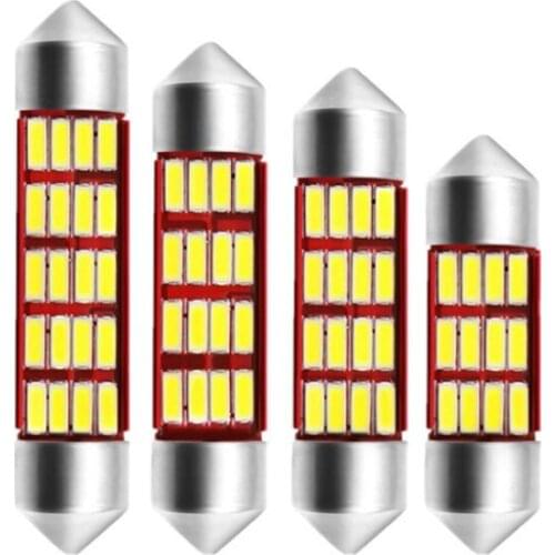 2pcs 31mm 36mm 39mm 41mm C5W C10W Auto Bulb Doom Lamp Ceiling Canbus No Error Car Interior Dome Light Trunk Lights White 12V