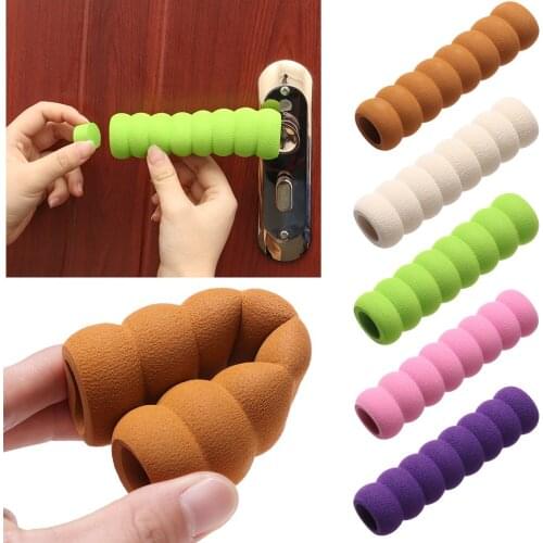 2Pcs Practical Spiral Door Handle Protector Soft Static-free Anti-collision Foam Cover Door Stopper Doorknob Guard Home Decor