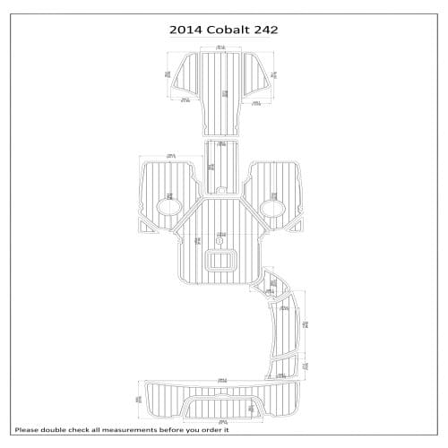 2014 Cobalt 242 Swim Step & Cockpit Pad Boat EVA Teak Decking 1/4" 6mm