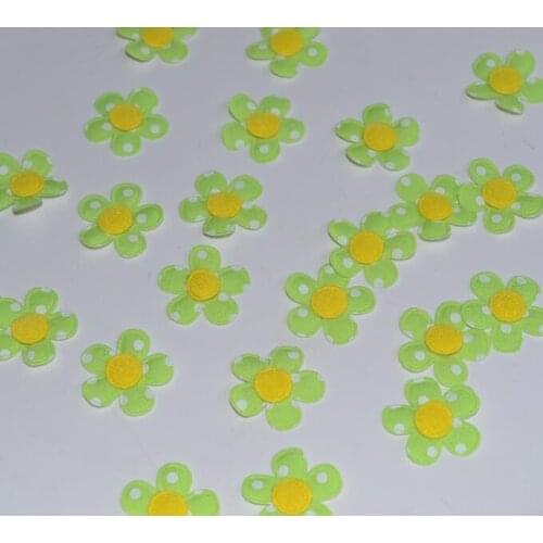 25mm In Diameter Artificial Fabric Green Flowers for Wedding Decoration DIY Scrapbooking Photo Album Die Cut 50pcs/set