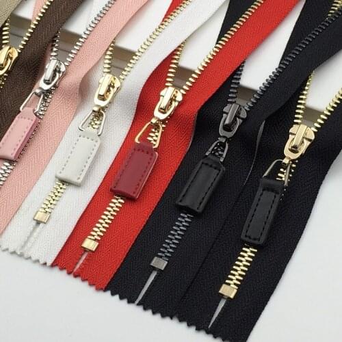 5# short pocket zipper bags diy accessories 2pcs 15cm 20cm 30cm backpack skirt metal zipper black white red coffee