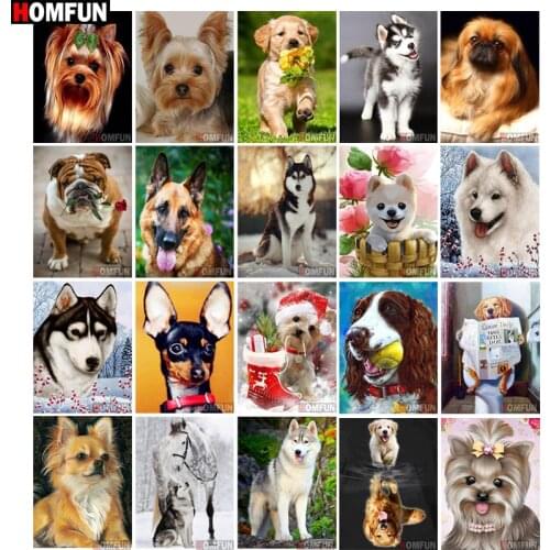 HOMFUN Full diamond Painting "Animal dog landscape" Resin Drill Embroidery 5D Diy Diamond Painting Handmade Cross Stitch gift