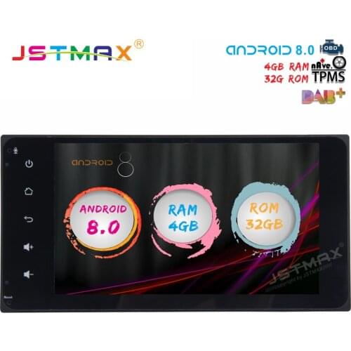 JSTMAX Android 8.0 Car GPS Radio Player for Toyota Corolla Camry Prado RAV4 Hilux with Octa Core 4GB+32GB Auto Multimedia DAB