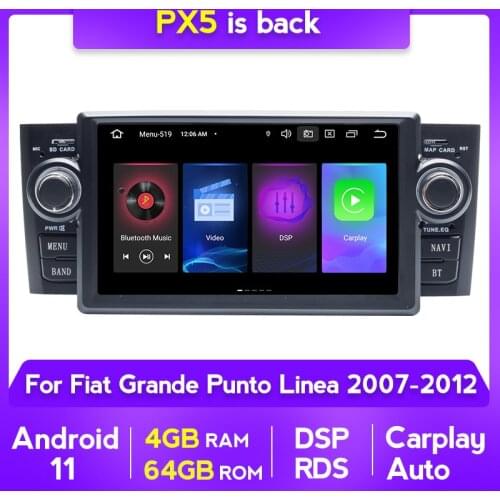 MEKEDE 8 core 4GB+64GB Android 11 Car radio multimedia Player For Fiat Grande Punto Linea 2007-2012 WIFI RDS DSP carplay+auto