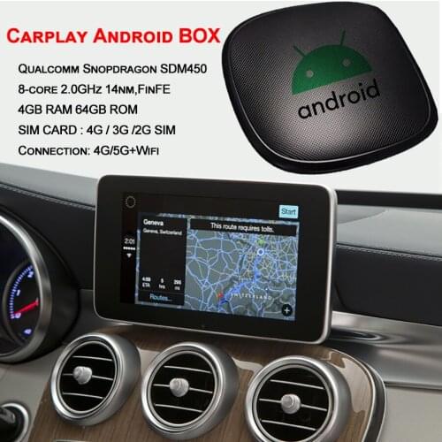 64GB ROM Car Multimedia Box Video Player Android Carplay Box For MERCEDES Benz CLA GLC GLS GLE CLS CLB SL Class A/B/C/E/S-Class