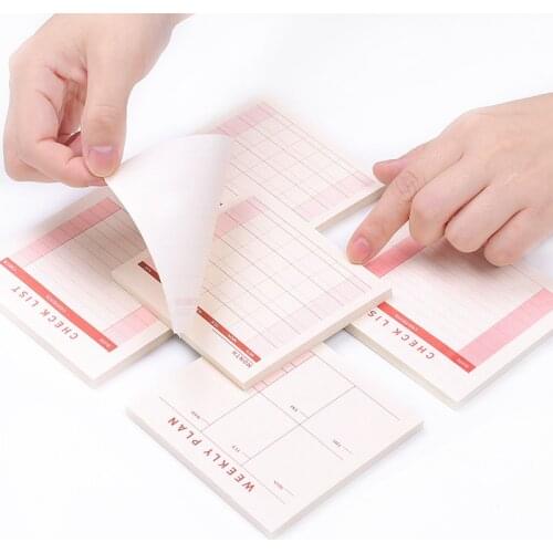 1 PCS Can Tear Office Stationery Sticky 60 Pages Memo Pad Scrapbook Stickers Weekly Plan Sticky Notes Gift