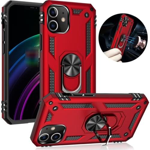 Armor Shockproof Phone Case For iPhone 11 12 Pro Max 12 Mini XS Max XR X 8 7 6s 6 Plus SE 2020 Magnetic Ring Stand Cover Case