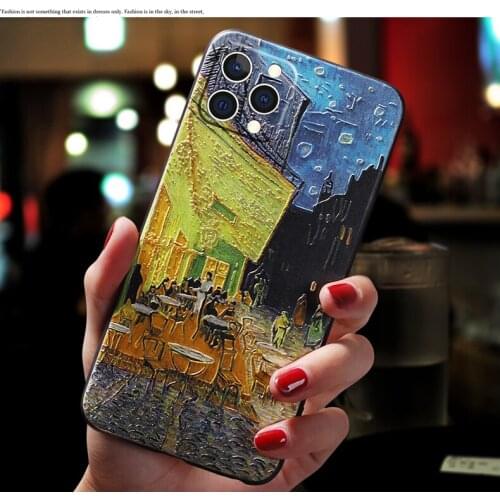 Luxury Coque For Apple iPhone 6 S 7 8 Plus SE 2020 XR 11 Pro 12 Mini XS 12Pro Max Phone Cases 3D Art Cafe Back Case Cover Capa