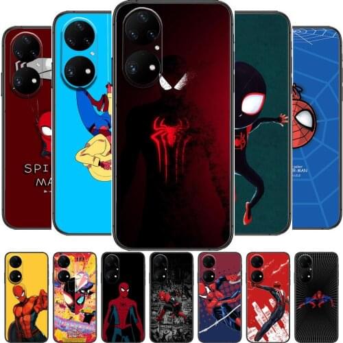 Marvel Iron Spider man Phone Case For Huawei p50 P40 p30 P20 10 9 8 Lite E Pro Plus Black Etui Coque Painting Hoesjes comic fas