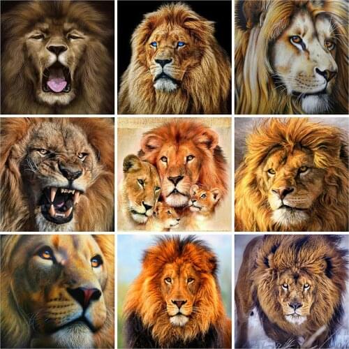 Evershine Full Square Diamond Embroidery Lion 5D DIY Animals Diamond Painting Kit Cross Stitch Rhinestone Mosaic Home Decor