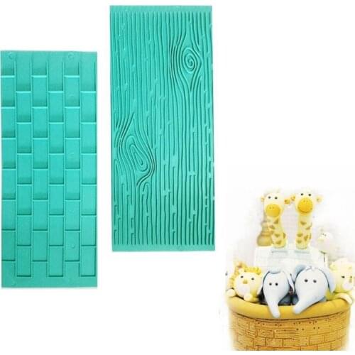 Mold Tree Bark Brick Wall Impression Moulds Gum Paste Impression Mat Fondant Cupcake Wedding Gift Decoration