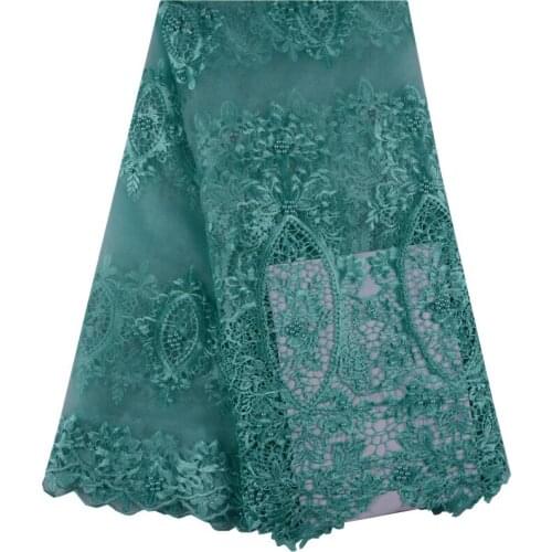 Free Shipping Factory Price African Lace Fabric African Voile French Lace Fabric With Beaded 5 Yards Wedding Dress Lace 1010