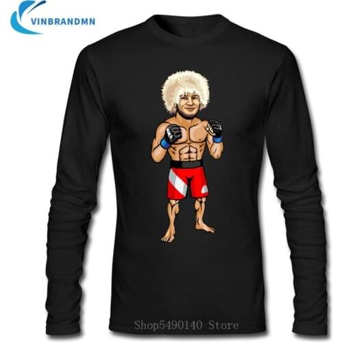 Funny Cartton The Eagle Khabib Nurmagomedov T shirts Men Cotton T-Shirts Russia Super Hero MMA Streetwear Hip Hop Trendy Tshirts