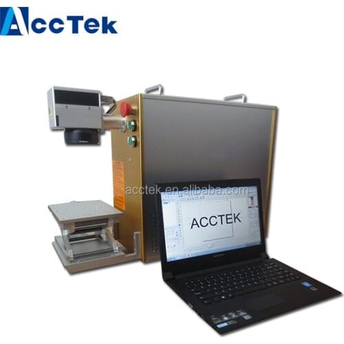 Acctek best selling AK20F laser fiber marker fiber laser marking machine for animal ear tag,phone,ring