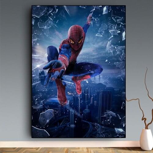 Marvel Spiderman Superhero Bedroom HD Print Movie Poster Nordic Boy Room Mural Art Canvas Painting Wall Painting