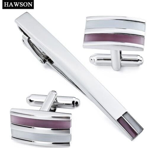 Two Color Metal Gentleman Accessories For Shirt Cuff Button Links And Tie Clasp Bar Clip Pins Set