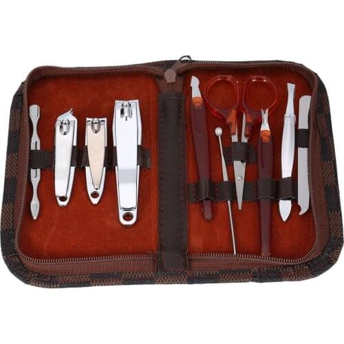 Hot 10 Pcs Manicure Set Manicure Pedicure Set Nail Clippers Scissors Grooming Kit