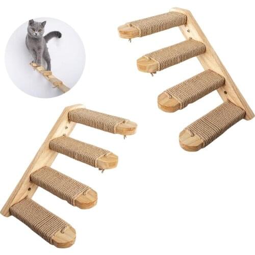 Wall Mounted Cat Climbing Ladder Pet Stair Steps Wall Cat Climbing Shelf Pet Climbing Ladder Frame Pet Furniture Play House
