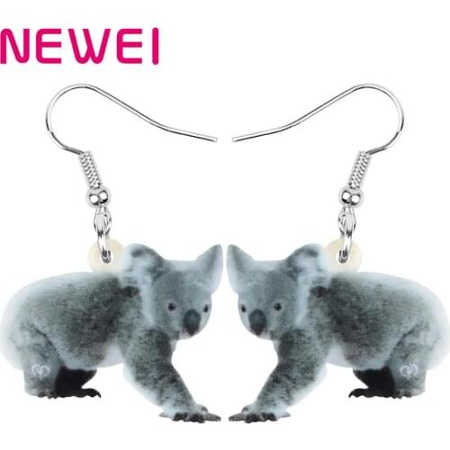 NEWEI Acrylic Australia Koala Earrings Animal Drop Dangle Jewelry For Women Girls Teens Kid Charms Decoration Gift Hot Sale Bulk