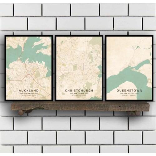 Auckland Christchurch Queenstown Wellington Whangarei New Zealand Poster