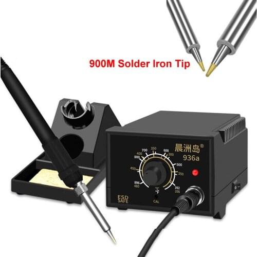 936A Soldering Station 220V 65W Soldering Iron BGA SMD Repair Rework Welding Tool Constant Temperature with 900M Solder Iron Tip