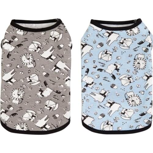 Pet Dog Clothes Vest Pajamas For Cats And Dogs Small Dogs Cotton Sleeveless Shirt Outfits Soft Spring Summer Printed Vest Pjamas