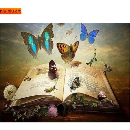 Full Square/round 3D Diy Diamond Painting Kits Mosaic Embroidery Cross Stitch Fantasy Book Butterfly Picture Home Decor