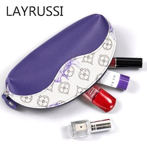 LAYRUSSI Portable Cosmetics Bags Travel Organizer Makeup Bag PU Waterproof Beauty Case Toiletry Make Up Pouch Wash Gargle Bags