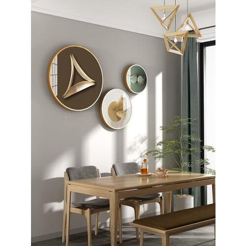 Modern Metal Frame Crystal Porcelain Wall Painting Home Livingroom Wall Sticker Crafts Hotel Store Lobby Wall Mural Decoration