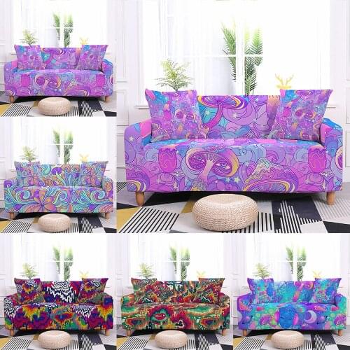 Psychedelic Mushroom Sofa Cover Elastic Stretch Couch Cover Sofa Covers for Living Room Sofa Decor Sofa Protector 1/2/3/4 Seater