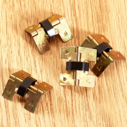 4Pcs 19*18mm Gold Mini Jewelry Box Spring Hinges Furniture Hinges Drawer Cabinet Gift Wine Wooden Case Chest Decorative Hinge
