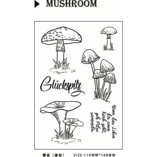 11*16CM Hot sale mushroom Transparent Clear Stamps / Silicone Seals Roller Stamp for DIY scrapbooking photo album/Card Making