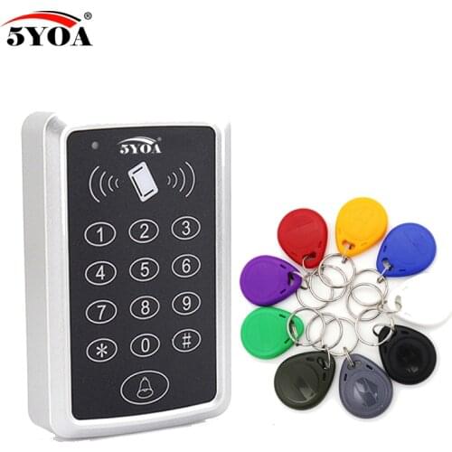 Intercom 10 rfid tag+RFID Proximity Card Access Control System RFID/EM Keypad Card Access Control Door Opener