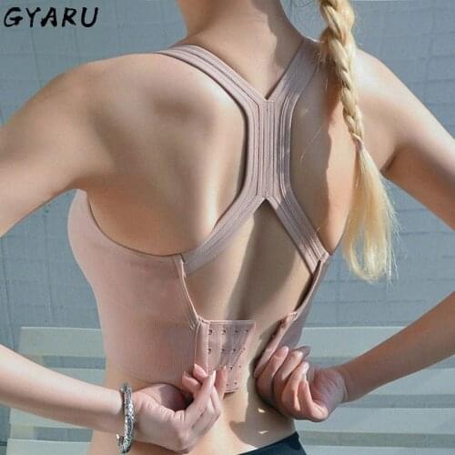 GYARU Women Sports Bras Push Up Crop Top Fitness Gym Hollow Breathable Top Running Yoga Athletic Sportswear Bralette Workout