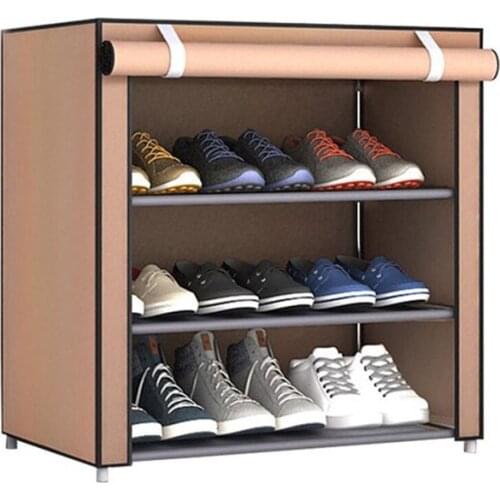 Simple Multilayer Shoe Rack Nonwoven Storage Closet Home Dorm Entryway Space-saving Shoe Stand Holder Shoe Cabinet with Zipper