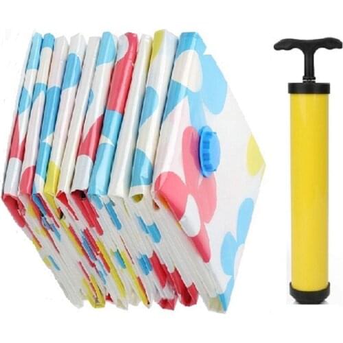 Thickened Vacuum Storage Bag For Cloth Compressed Bags With Hand Pump Reusable Blanket Clothes Quilt Organizer Travel