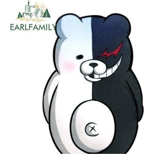 EARLFAMILY 13cm x 9.4cm for Danganronpa Monokuma Car Assessoires Stickers Personality Vinyl Decal Waterproof Graffiti Graphics