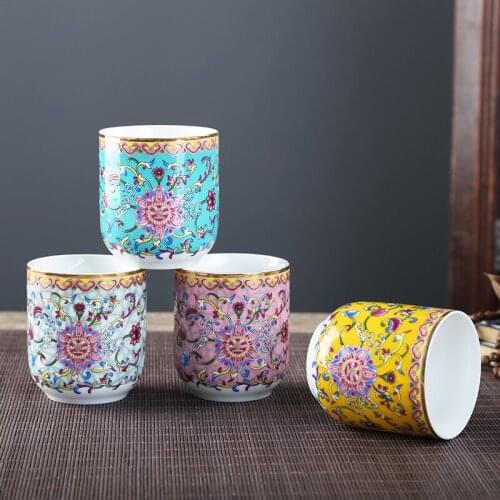 NEWYEARNEW 1piece 150ML Ceramic Tea Wine Cup Set Accessorie Retro Tableware Wedding Business Gift