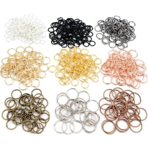 200pcs/Lot 3/4/5/6/7/8/10mm Metal DIY Jewelry Findings Open Single Loops Jump Rings & Split Ring for jewelry making