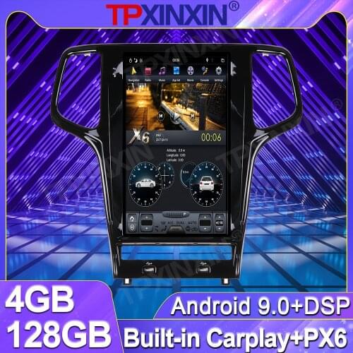 4+128 For Jeep Grand Cherokee 2010-2019 Android 13.6 'Tesla Vertical Screen Car Radio Multimedia GPS Navigation Player Carplay